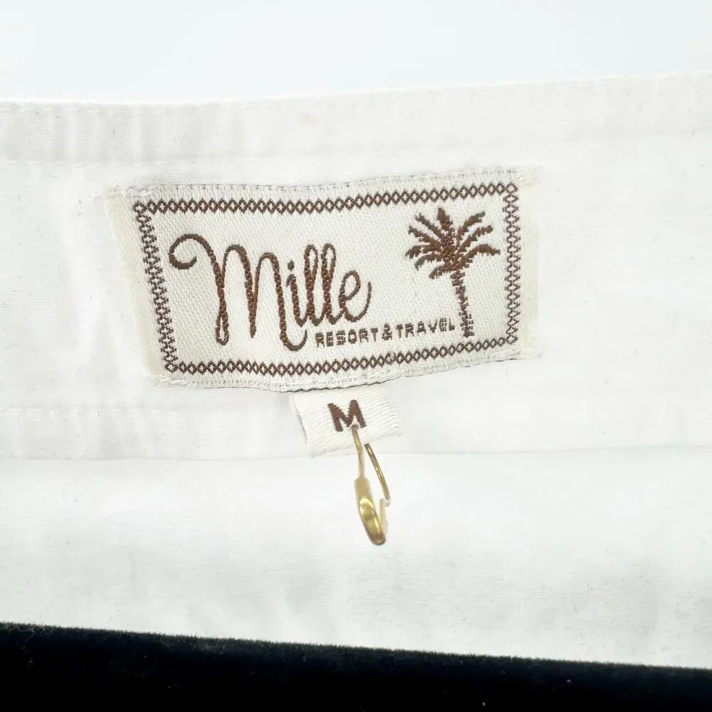 Mille Resort & Travel Evelyn Blouse White Puff Long Sleeves Size M NWOT